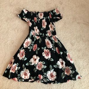 Kendall and Kylie Floral Off the Shoulder Dress